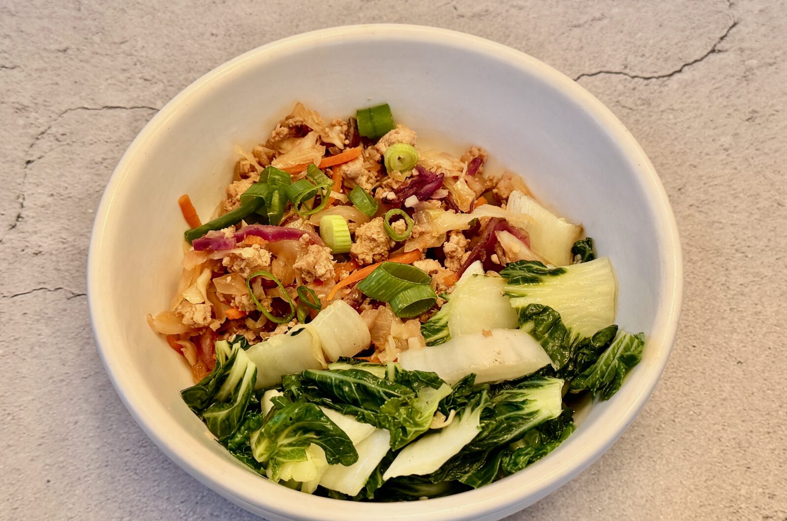Egg Roll in a Bowl with Sesame Bok Choy